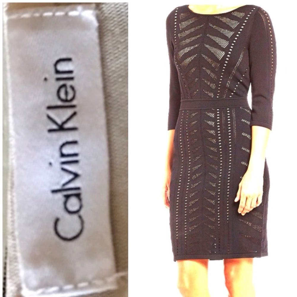 Calvin Klein Open Knit BodyCon Dress
